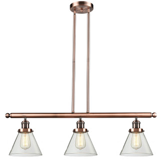 Franklin Restoration Three Light Island Pendant in Antique Copper (405|213ACG42)