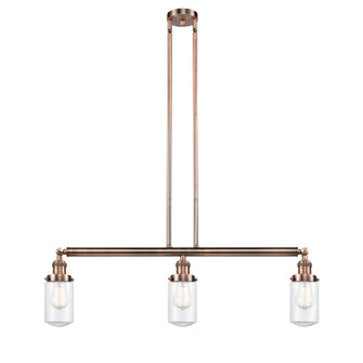 Franklin Restoration Three Light Island Pendant in Antique Copper (405|213ACG312)