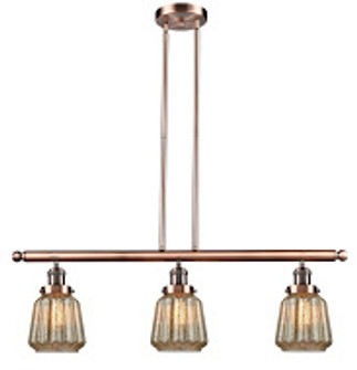 Franklin Restoration Three Light Island Pendant in Antique Copper (405|213ACG146)