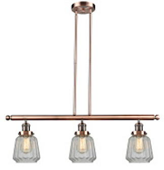 Franklin Restoration Three Light Island Pendant in Antique Copper (405|213ACG142)