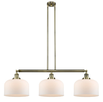 Franklin Restoration Three Light Island Pendant in Antique Brass (405|213ABG71L)