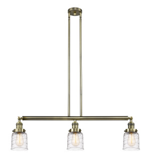 Franklin Restoration Three Light Island Pendant in Antique Brass (405|213ABG513)