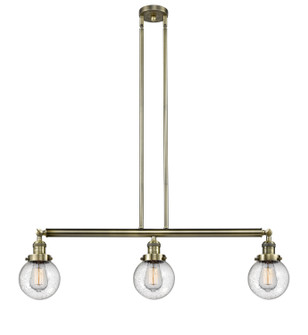 Franklin Restoration Three Light Island Pendant in Antique Brass (405|213ABG2046)