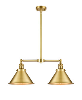 Franklin Restoration Two Light Island Pendant in Satin Gold (405|209SGM10SG)