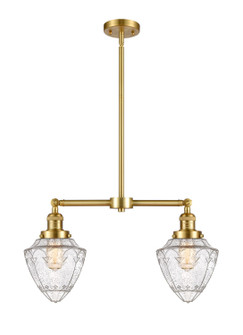 Franklin Restoration Two Light Island Pendant in Satin Gold (405|209SGG6647)