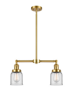 Franklin Restoration Two Light Island Pendant in Satin Gold (405|209SGG52)