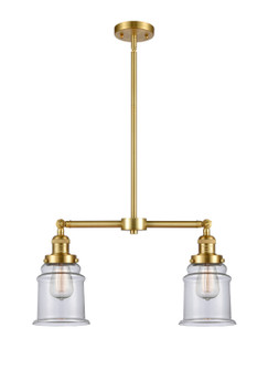 Franklin Restoration Two Light Island Pendant in Satin Gold (405|209SGG182)