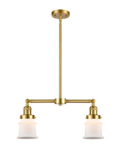 Franklin Restoration Two Light Island Pendant in Satin Gold (405|209SGG181S)