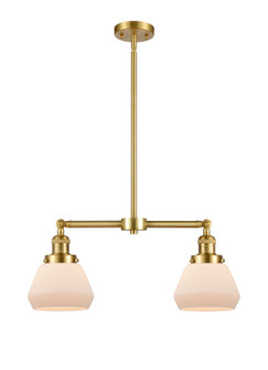 Franklin Restoration Two Light Island Pendant in Satin Gold (405|209SGG171)