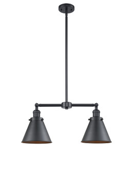 Franklin Restoration Two Light Island Pendant in Matte Black (405|209BKM13BK)