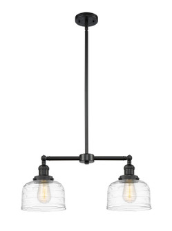 Franklin Restoration Two Light Island Pendant in Matte Black (405|209BKG713)