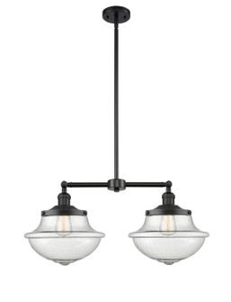 Franklin Restoration Two Light Island Pendant in Matte Black (405|209BKG544)