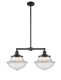 Franklin Restoration Two Light Island Pendant in Matte Black (405|209BKG542)