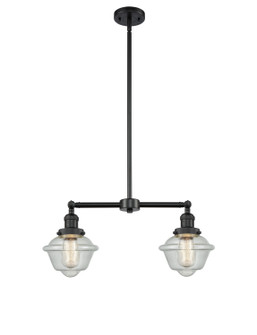 Franklin Restoration Two Light Island Pendant in Matte Black (405|209BKG534)