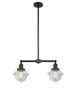 Franklin Restoration Two Light Island Pendant in Matte Black (405|209BKG532)