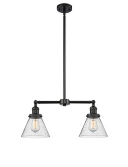 Franklin Restoration Two Light Island Pendant in Matte Black (405|209BKG44)