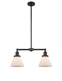 Franklin Restoration Two Light Island Pendant in Matte Black (405|209BKG41)