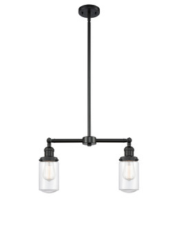 Franklin Restoration Two Light Island Pendant in Matte Black (405|209BKG312)