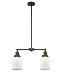 Franklin Restoration Two Light Island Pendant in Matte Black (405|209BKG181)