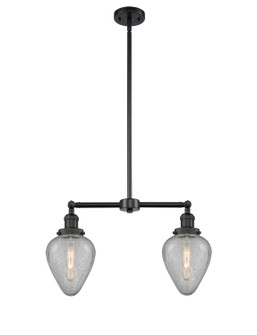 Franklin Restoration Two Light Island Pendant in Matte Black (405|209BKG165)