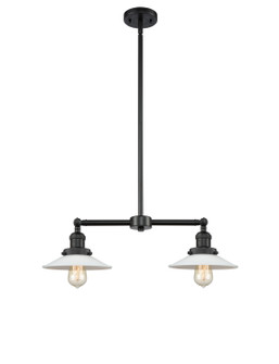 Franklin Restoration Two Light Island Pendant in Matte Black (405|209BKG1)