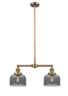 Franklin Restoration Two Light Island Pendant in Brushed Brass (405|209BBG73)