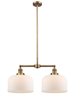 Franklin Restoration Two Light Island Pendant in Brushed Brass (405|209BBG71L)