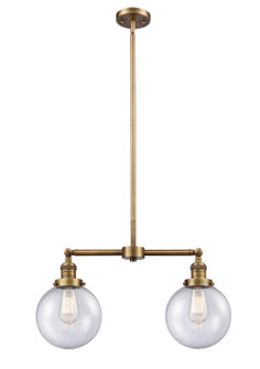 Franklin Restoration Two Light Island Pendant in Brushed Brass (405|209BBG2048) Franklin Restoration Two Light Island Pendant in Brushed Brass (405|209BBG2048)