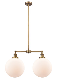 Franklin Restoration Two Light Island Pendant in Brushed Brass (405|209BBG20112)