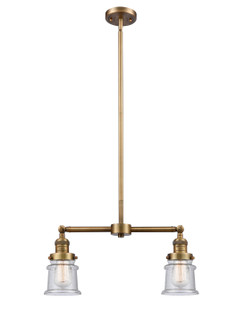 Franklin Restoration Two Light Island Pendant in Brushed Brass (405|209BBG184S)