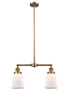 Franklin Restoration Two Light Island Pendant in Brushed Brass (405|209BBG181)