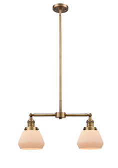 Franklin Restoration Two Light Island Pendant in Brushed Brass (405|209BBG171)