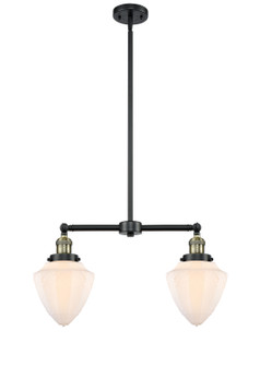 Franklin Restoration Two Light Island Pendant in Black Antique Brass (405|209BABG6617)