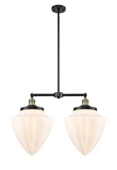 Franklin Restoration Two Light Island Pendant in Black Antique Brass (405|209BABG66112)