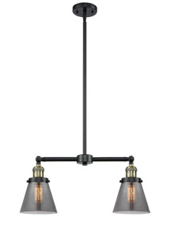 Franklin Restoration Two Light Island Pendant in Black Antique Brass (405|209BABG63)