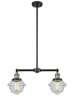 Franklin Restoration Two Light Island Pendant in Black Antique Brass (405|209BABG534)