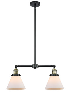 Franklin Restoration Two Light Island Pendant in Black Antique Brass (405|209BABG41)