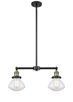 Franklin Restoration Two Light Island Pendant in Black Antique Brass (405|209BABG324)
