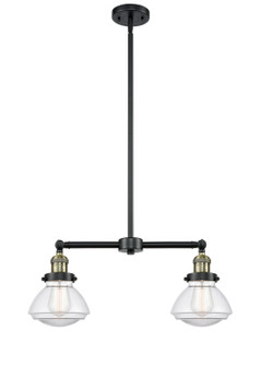 Franklin Restoration Two Light Island Pendant in Black Antique Brass (405|209BABG322)