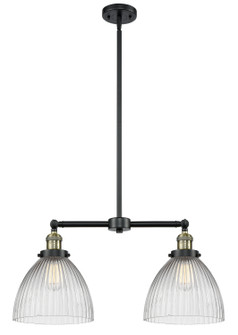 Franklin Restoration Two Light Island Pendant in Black Antique Brass (405|209BABG222)