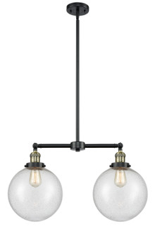 Franklin Restoration Two Light Island Pendant in Black Antique Brass (405|209BABG20410)