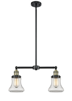 Franklin Restoration Two Light Island Pendant in Black Antique Brass (405|209BABG192)