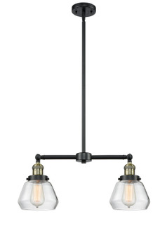 Franklin Restoration Two Light Island Pendant in Black Antique Brass (405|209BABG172)