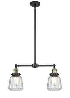 Franklin Restoration Two Light Island Pendant in Black Antique Brass (405|209BABG142)