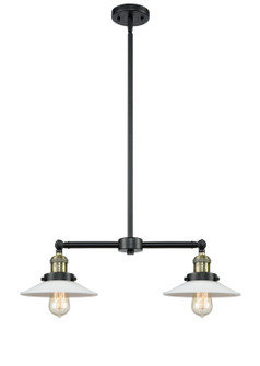 Franklin Restoration Two Light Island Pendant in Black Antique Brass (405|209BABG1)
