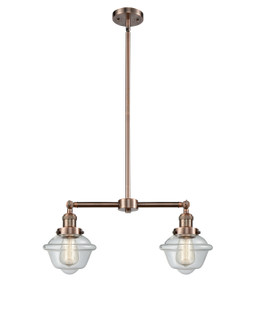 Franklin Restoration Two Light Island Pendant in Antique Copper (405|209ACG532)