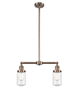 Franklin Restoration Two Light Island Pendant in Antique Copper (405|209ACG314)