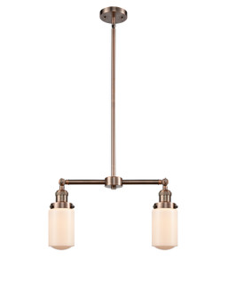 Franklin Restoration Two Light Island Pendant in Antique Copper (405|209ACG311)