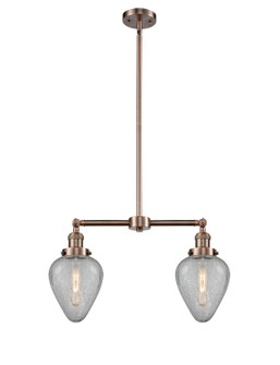 Franklin Restoration Two Light Island Pendant in Antique Copper (405|209ACG165)