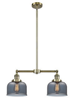 Franklin Restoration Two Light Island Pendant in Antique Brass (405|209ABG73)